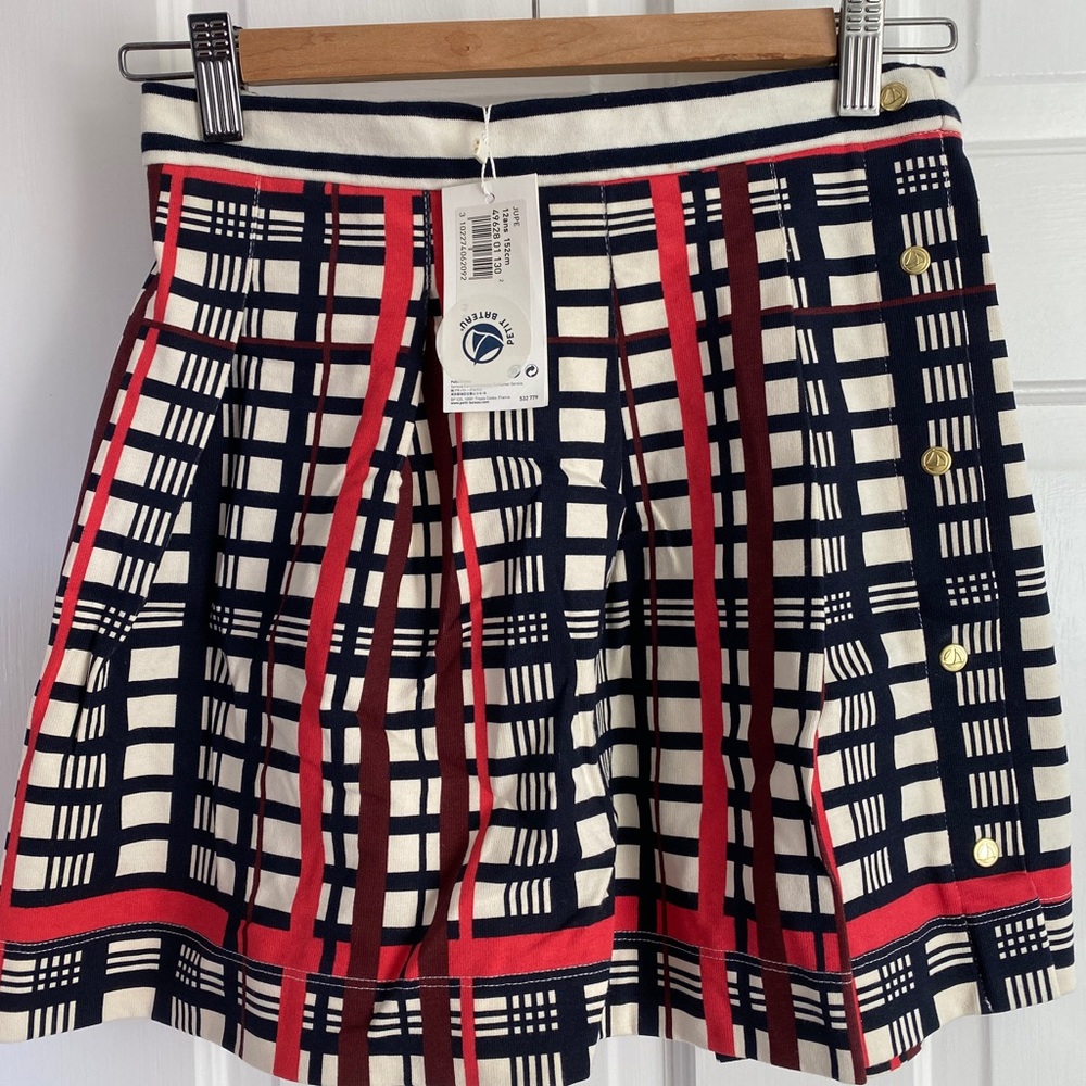 Petit bateau skirt in plaid 12Y